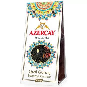 Ýörite otlardan gara çaý Azerçay "Золотое Солнце" itburun we pyrtykal, atym çaý, 100 gr