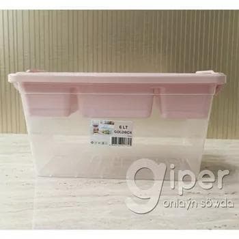 Gapakly plastik konteýneri bölümli,  iýmit üçin  "GOLDBOX" 6 lt