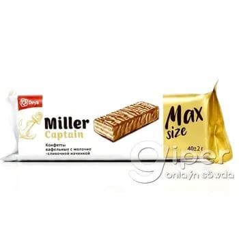 Süýtli-kremli wafli batonçik Miller Captain "Max Size" 40 gr