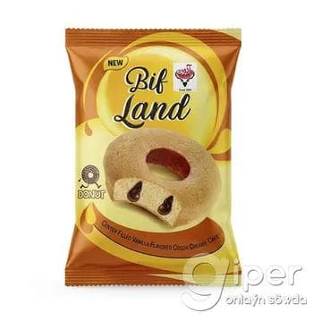 Wanil tagamly we şokolad huruşly ponçik keksi Bif Land "Donut"  55 gr