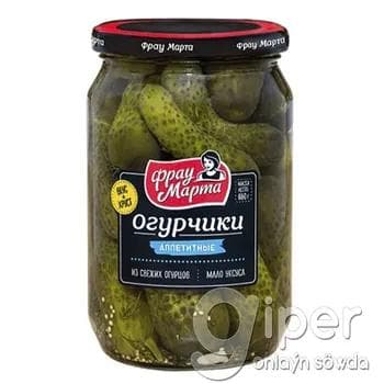 Marinada ýatyrylan hyýarlar Фрау Марта "Аппетитные" 680 gr