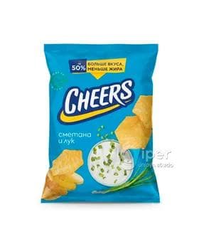 Ýeralmadan çipsy "CHEERS" gaýmak we sogan, 70 gr