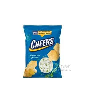 Ýeralmadan çipsy "CHEERS" gaýmak we gök ot, 70 gr