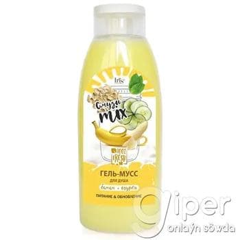 Duş üçin gel-muss Iris Cosmetic "Смузи MIX" Banan + Hyýar 520 ml
