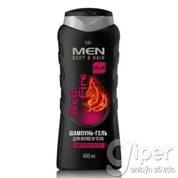 Erkekler üçin saç we beden şampun-geli 2-si 1-de Iris Cosmetic MEN "Red Fire" 400 ml