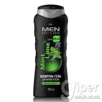 Erkekler üçin saç we beden şampun-geli 2-si 1-de Iris Cosmetic MEN "Mint Lime" 400 ml