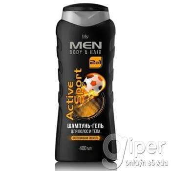 Erkekler üçin saç we beden şampun-geli 2-si 1-de Iris Cosmetic MEN "Active Sport" 400 ml