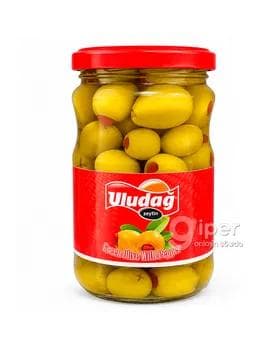Ýaşyl zeýtun gyzyl burçly Uludag Zeytin 370 gr