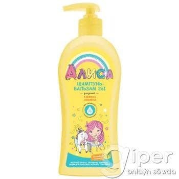 Çagalar üçin şampun-balzam 2-si 1-de Алиса Мягкие локоны "Банановый милкшейк" 350 ml