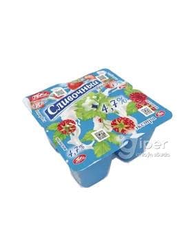 Ýogurt Tek Сливочный ýertudana we malina, 4,7%, 100 gr
