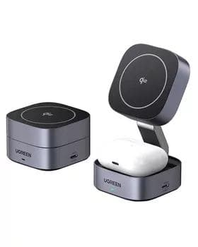 Беспроводное ЗУ Ugreen W702 2в1 (35316) (Qi2, MagSafe, QC, PD, PPS)