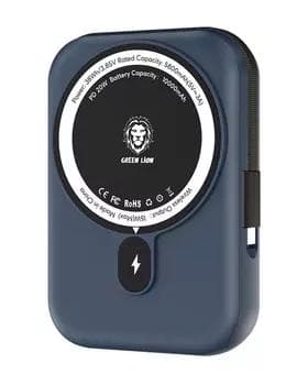 Power Bank Green Lion Monaco 10000mAh 20W PD, QC, MagSafe (Blue)