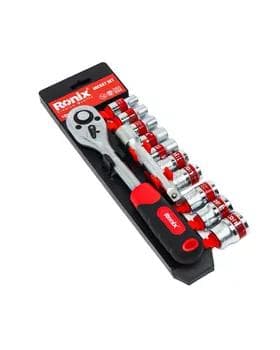 Трещоточный ключ с набором головкой Ronix RH-2643