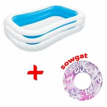 Intex çişirilýän howuz, 262 х 175 х 56 sm, (56483)