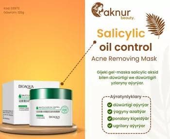 Bioaqua gijeki gel maska Salicylicacid aksid bilen düwürtigi we düwürtigiň yzlaryny aýyrýar 120 gr