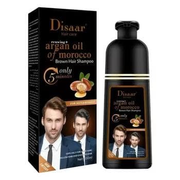 DISAAR Шампунь Оттеночный ARGAN OIL of Morocco для Мужчин и Женщин КОРИЧНЕВЫЙ (Brown Hair) 400мл (DS-51944)