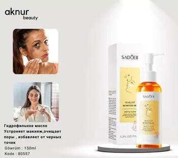 SADOER Gidrofil ýagy makiýažy aýyrýar, gara toçkalary aýyrýar we gara gözenekleri arassalaýar 150 ml