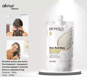 BIOAQUA saç üçin maska tüwüli saçy nemlendirýär 400 gr
