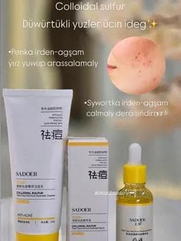 SADOER düwürtükli ýüzler üçin syworotka we penka (30ml x 100gr)
