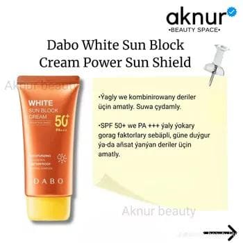 DABO ýüz üçin günden goraýjy krem SPF50 +PA+++ 70 ml