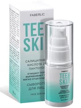 Ýüz üçin 2% salisil turşulygy we pantenol bilen serum TeenSkin Faberlic 12183, 30 ml