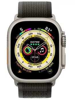 Apple Watch Ultra 49 мм Titanium Case Cellular, титановый/черно-серый Trail Loop