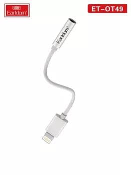 Адаптер переходник Lightning на 3.5мм Jack AUX для наушников Earldom OT49 Белый
