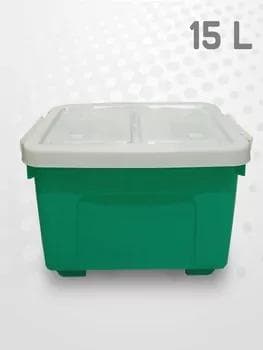 Konteýner gapakly 15 L goýy ýaşyl Türkmen Şöhle