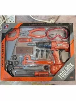 Oýunjak gurluşyk gurallar toplumy "Toolbox" (korobkada)