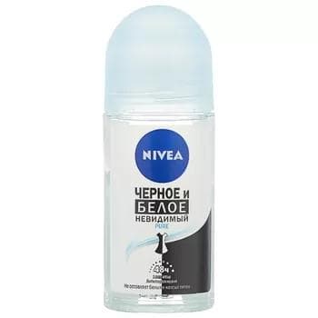 Antiperspirant Nivea "Göze görünmeýän gorag ak we gara" Pure (rolik) 50 ml