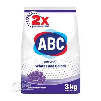 Kir ýuwujy soda ABC Matic Lawanda tazeligi, 3 kg plastik paket