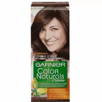 GARNIER Color Naturals saç üçin durnukly iýmitlendiriji krem-kraska, 5 açyk kaştan