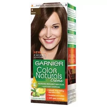 GARNIER Color Naturals saç üçin durnukly iýmitlendiriji krem-kraska, 4 kaştan
