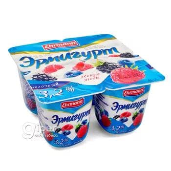 Ýogurt Эрмигурт tokaý miweleri 3,2%, 100 gr