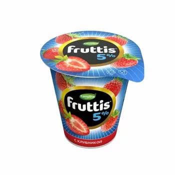 Йогурт Fruttis Cливочное c  клубникой 5.0%, 290 г