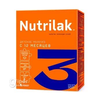 Gury süýt içgisi Nutrilak 3, 12 aýdan başlap, 300 gr