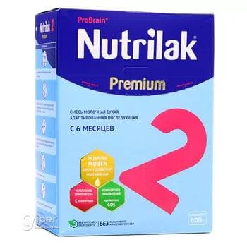 Gury süýt iýmiti Nutrilak Premium 2, 6 aýdan başlap, 600 gr