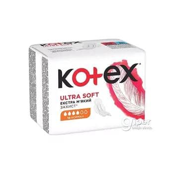 Gigiýenik prokladkalar Kotex Ultra Soft Normal, 4 damja, 10 sany