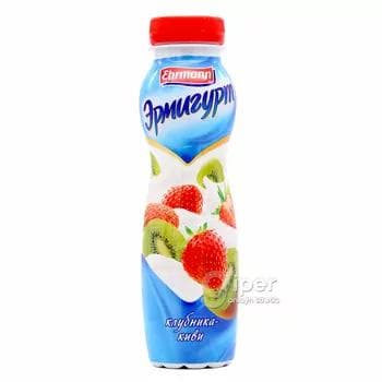 Içilýän ýogurt Эрмигурт klubnika we kiwi 1,2%, 290 gr