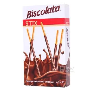 Biscolata Stix Süýtli şokolad taýaklary, 40 gr