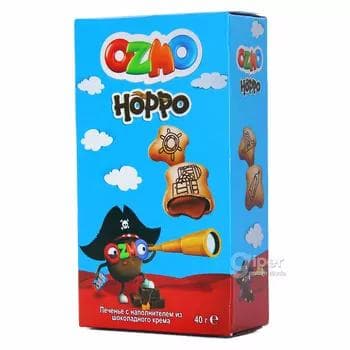 OZMO "Hoppo" Печенье с наполнителем из шоколадного крема, 40 г