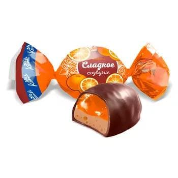 Süýjüler Konti "Сладкое Созвучие" apelsiniň şokolad bilen tagamy, 250 gr