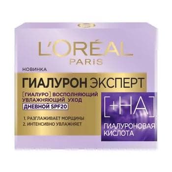 Gündizki krem Loreal Paris "Гиалурон Эксперт SPF 20" dikeldiji, 50 ml