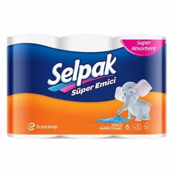 Kagyz polotensa Selpak "Super sorujy" 3 gatlak, 6 rulon