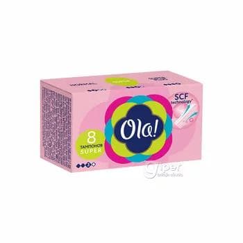 Tamponlar Ola! Super Ýüpek örtükli, 3 damja, 8 sany