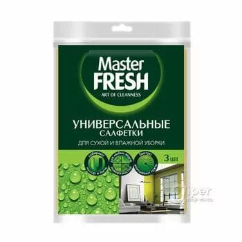 Tämizlik üçin wiskozly salfetkalar "Master FRESH" 3 sany