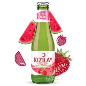 Gazlandyrylan mineral içgi KIZILAY garpyz we ýertudana tagamly, 200 ml