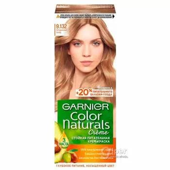 GARNIER Color Naturals saç üçin durnukly iýmitlendiriji krem-kraska, 9.132 Tebigy blond