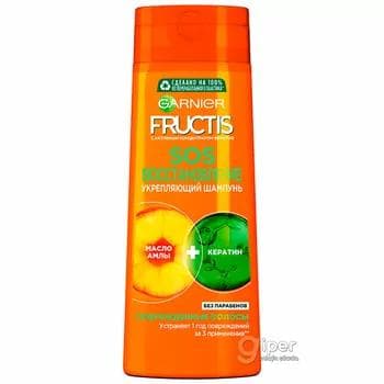 Şampun GARNIER Fructis "SOS dikeldiji" Berkidiji şampun zeper ýeten saçlar üçin, 700 ml