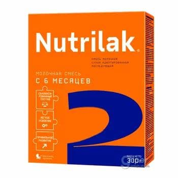 Gury süýt iýmiti Nutrilak 2, 6 aýdan başlap, 300 gr